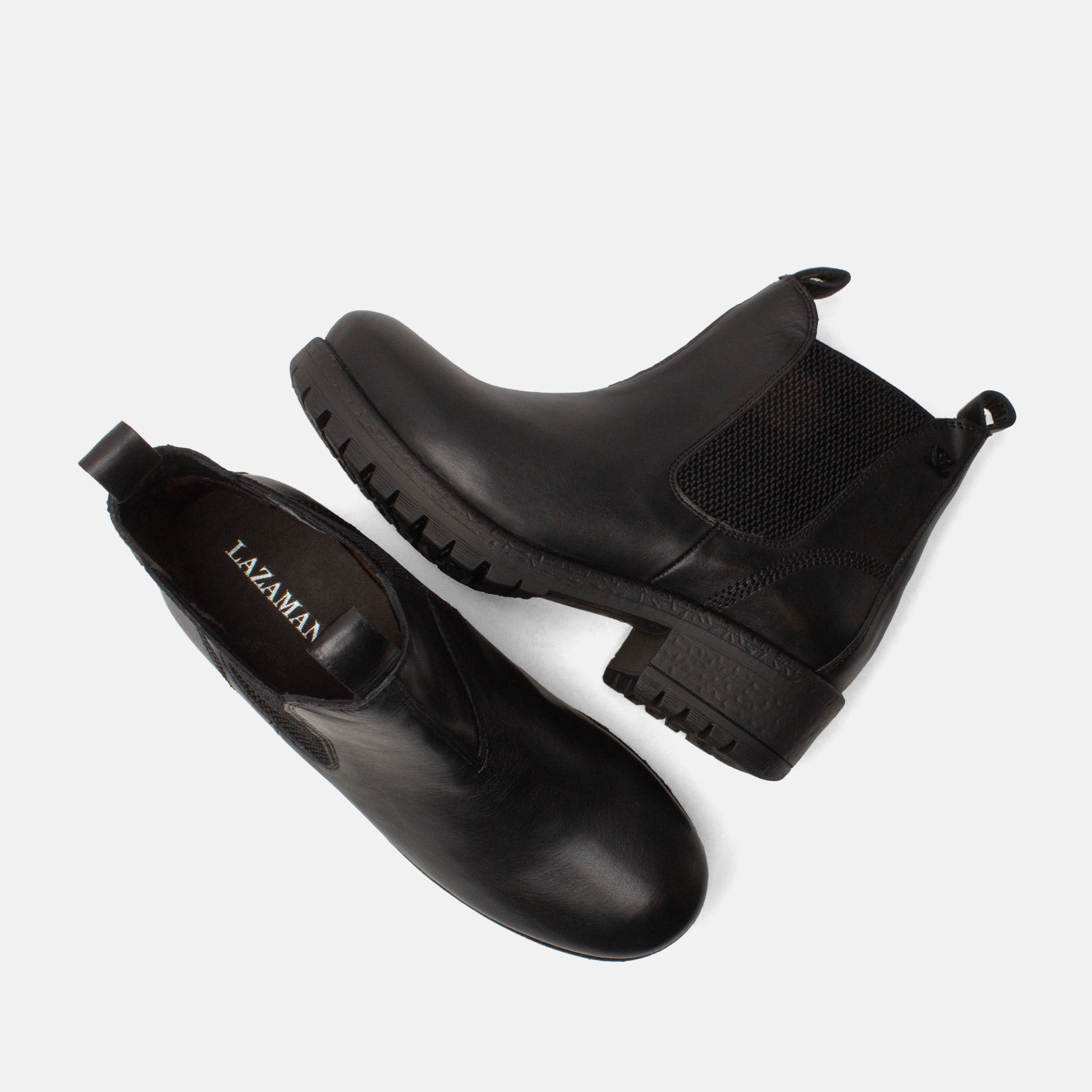 lazamani-lia-damen-leder-chelsea-boots-black-blockabsatz image 4