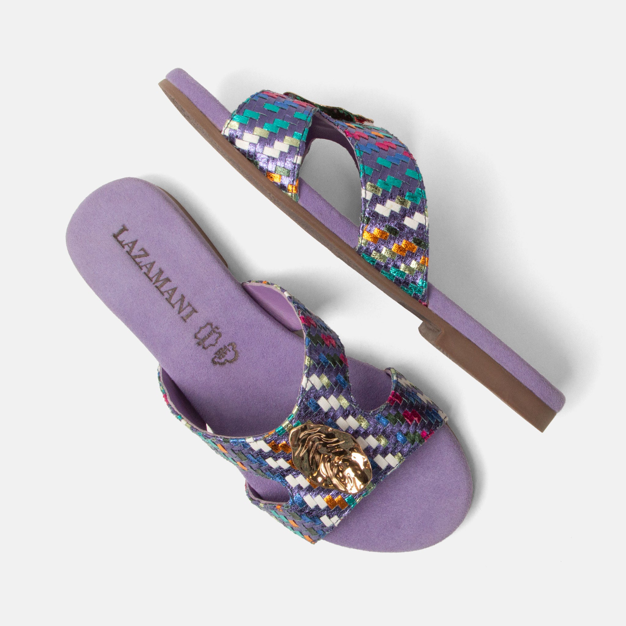 lazamani-hailey-damen-leder-pantoletten-lilac image 3