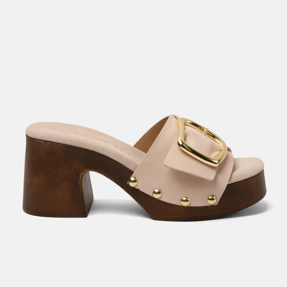 lazamani-celia-damen-wildleder-clogs-nude image 1