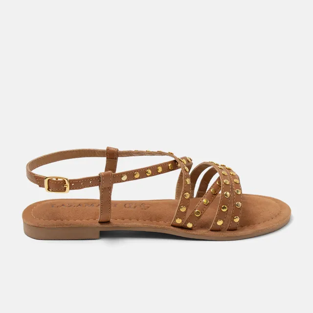 lazamani-tova-damen-leder-sandalen-tan image 1