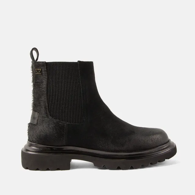 lazamani-haidy-damen-wildleder-boots-schwarz-veloursleder-mit-ponyfell image 1