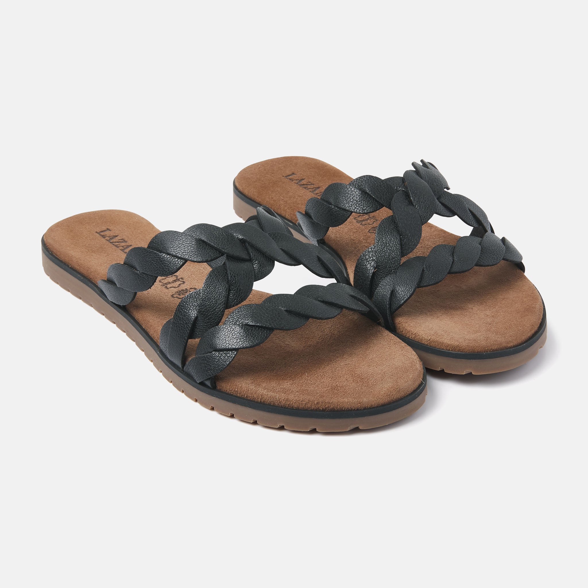 lazamani-eden-damen-leder-pantoletten-black image 2