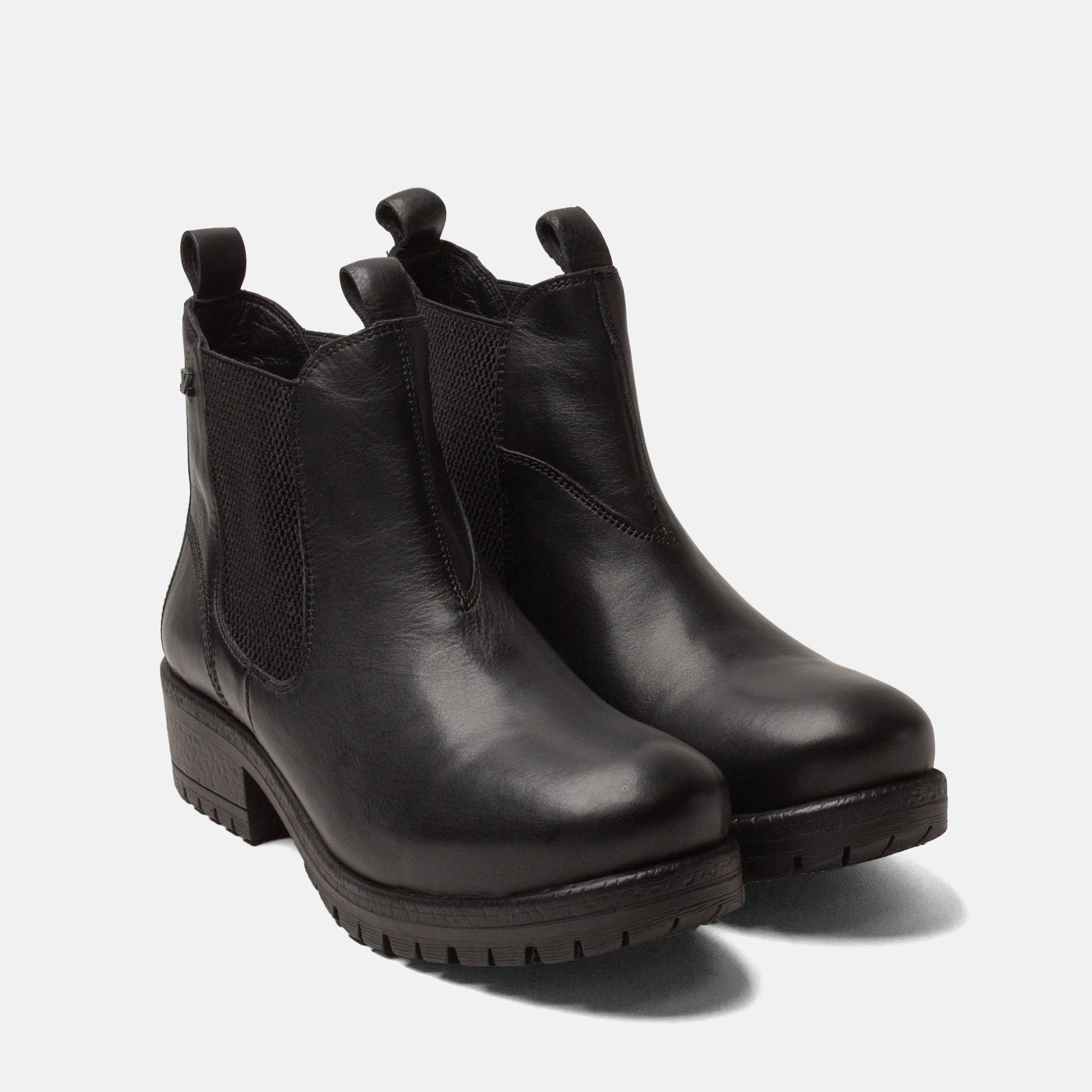 lazamani-lia-damen-leder-chelsea-boots-black-blockabsatz image 2