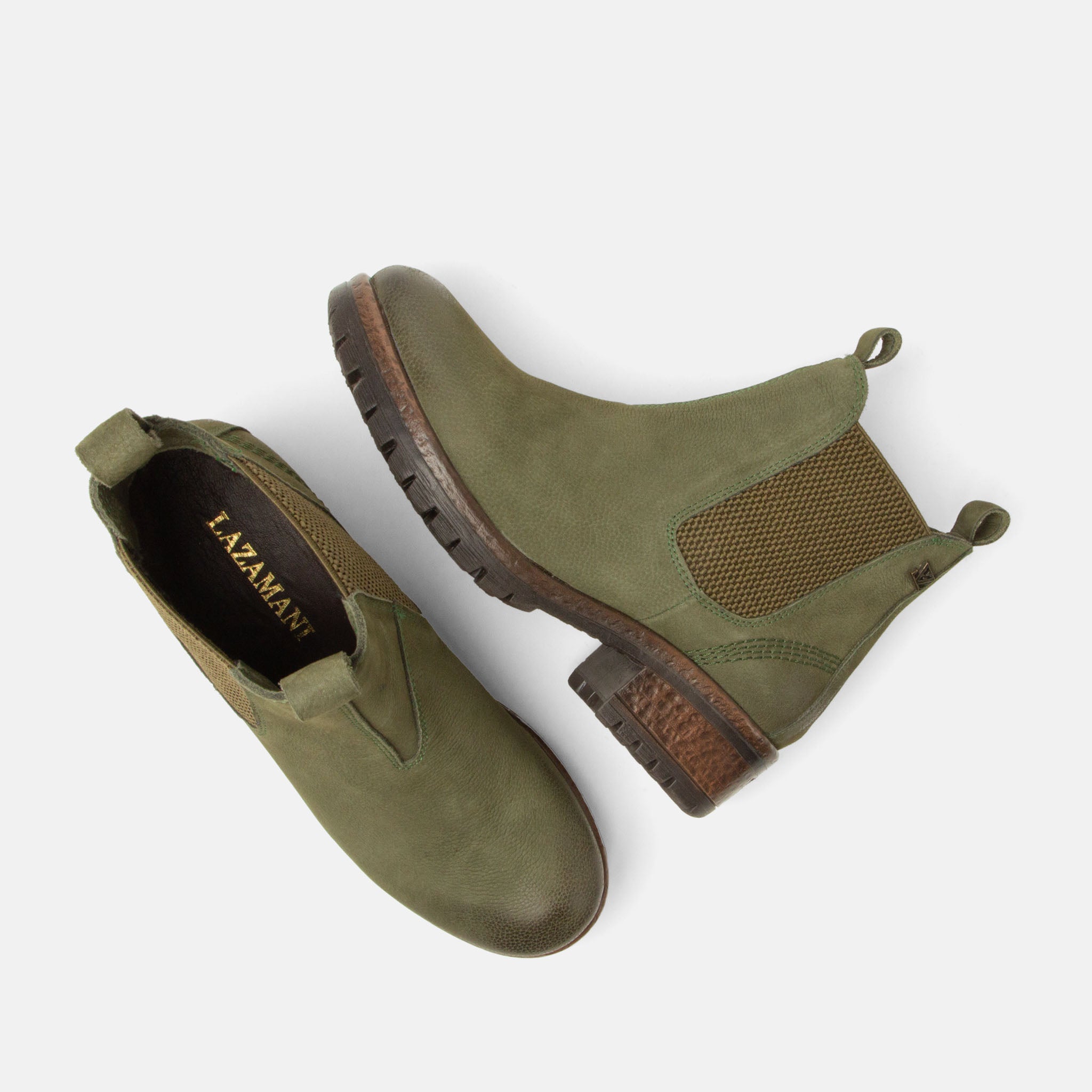 lazamani-lia-damen-leder-chelsea-boots-green image 4