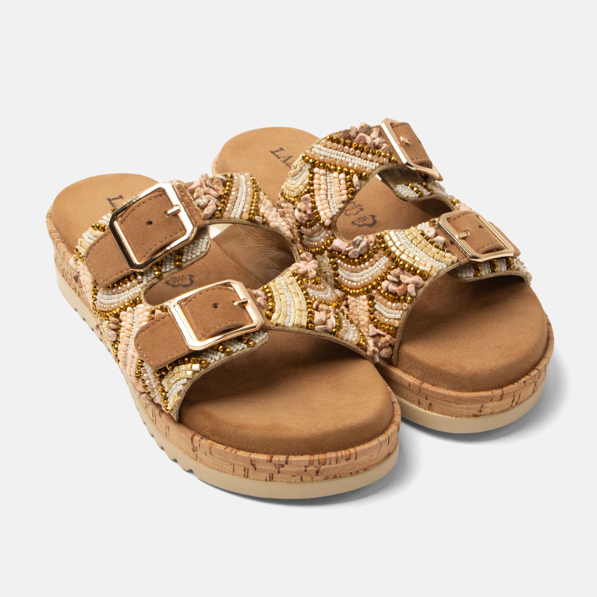 lazamani-ragna-damen-pantoletten-beige image 2