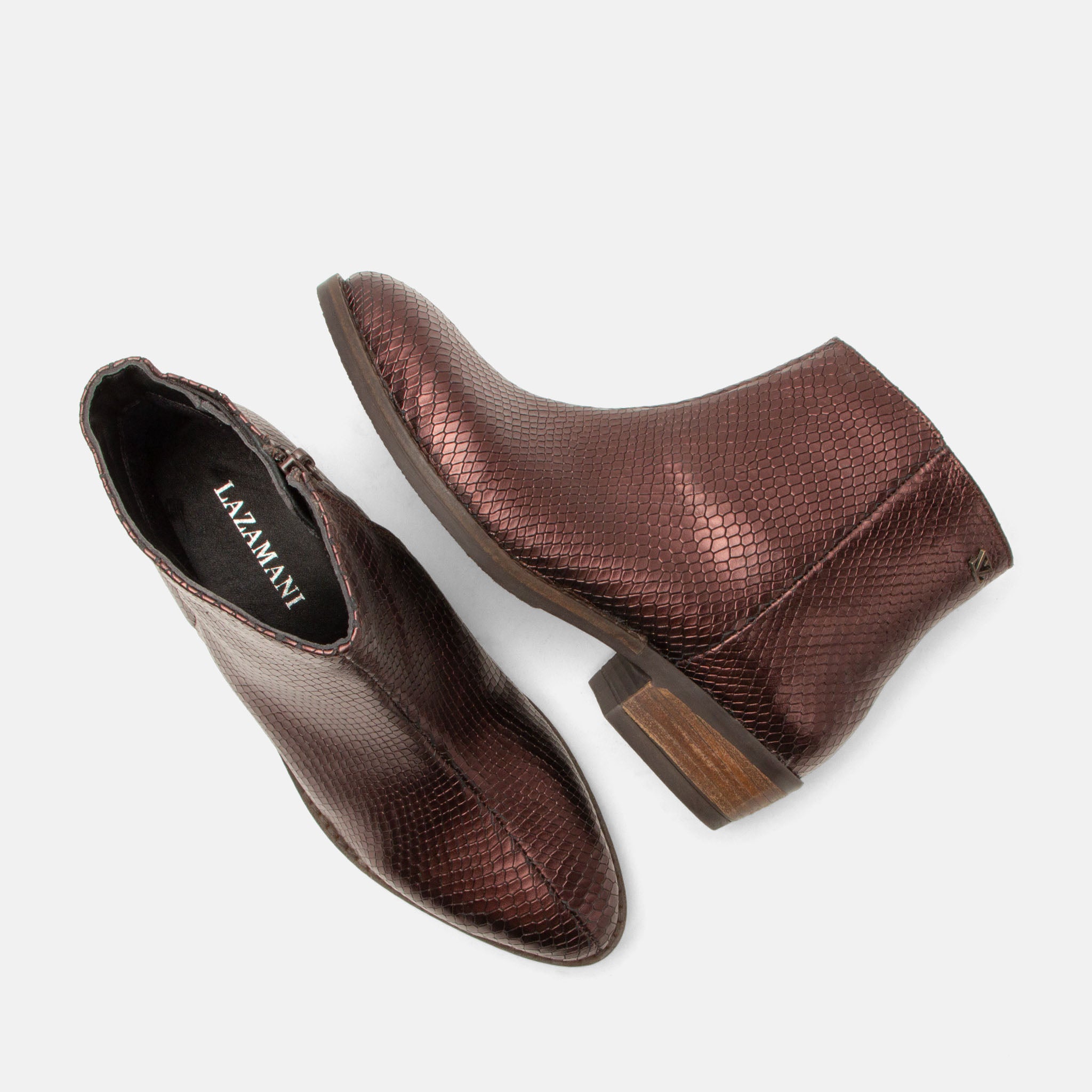 lazamani-beverly-damen-leder-stiefeletten-merlot-blockabsatz image 4