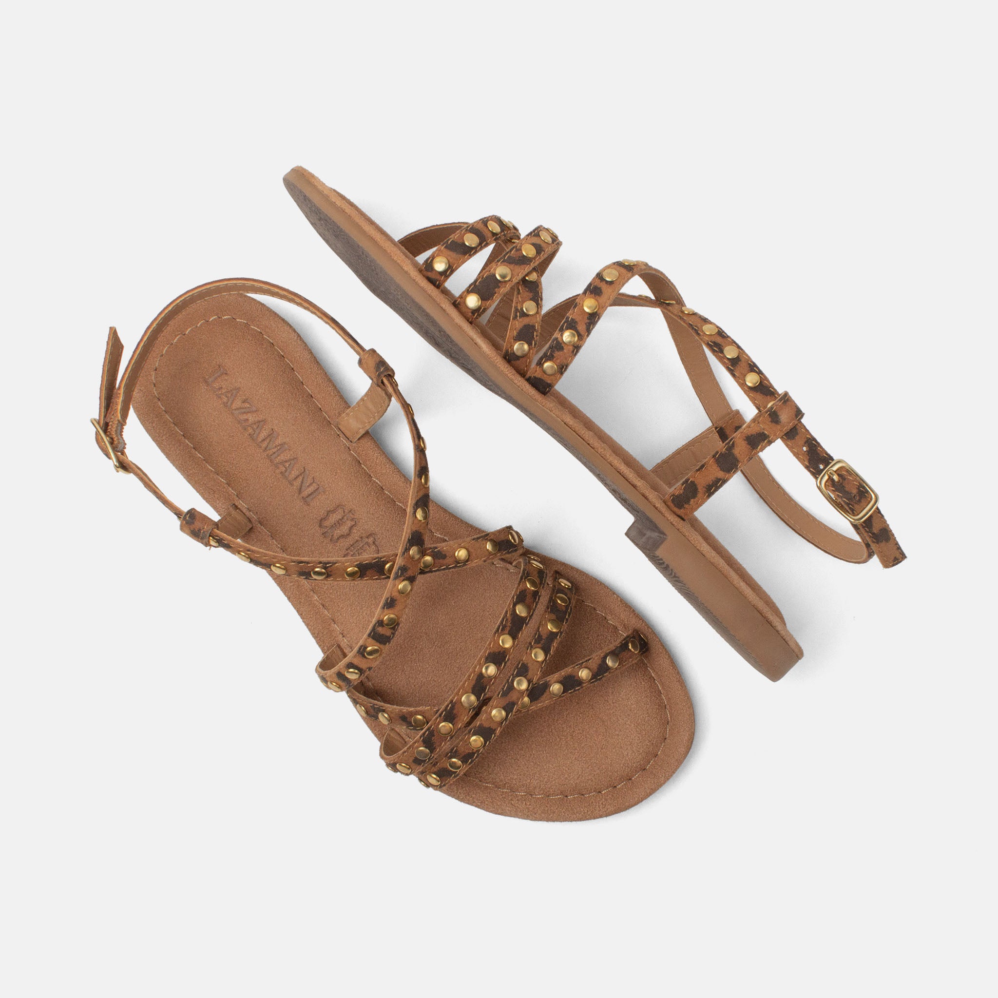 lazamani-tova-damen-wildleder-sandalen-leopard-flach image 3