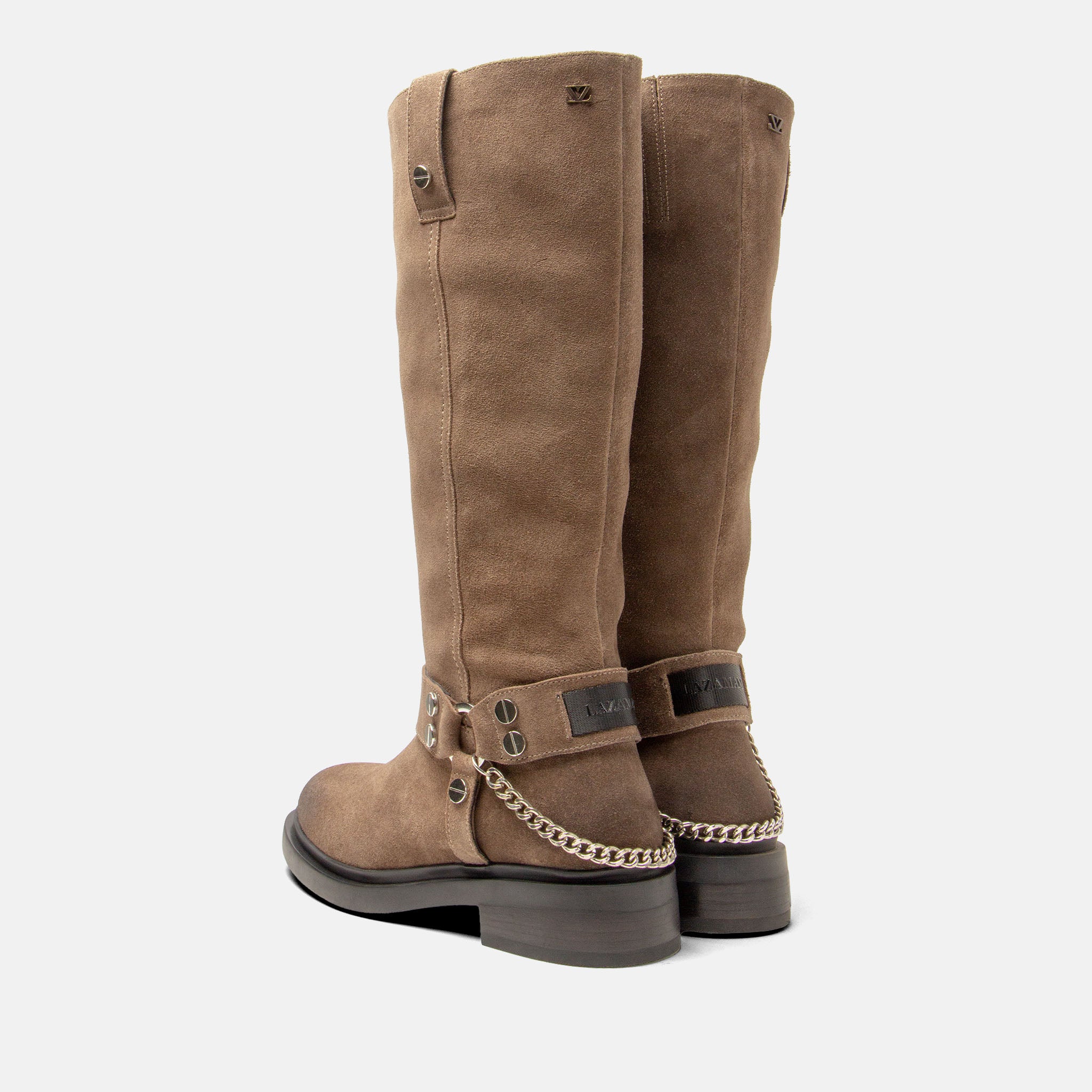 lazamani-leslie-damen-wildleder-stiefel-taupe image 3