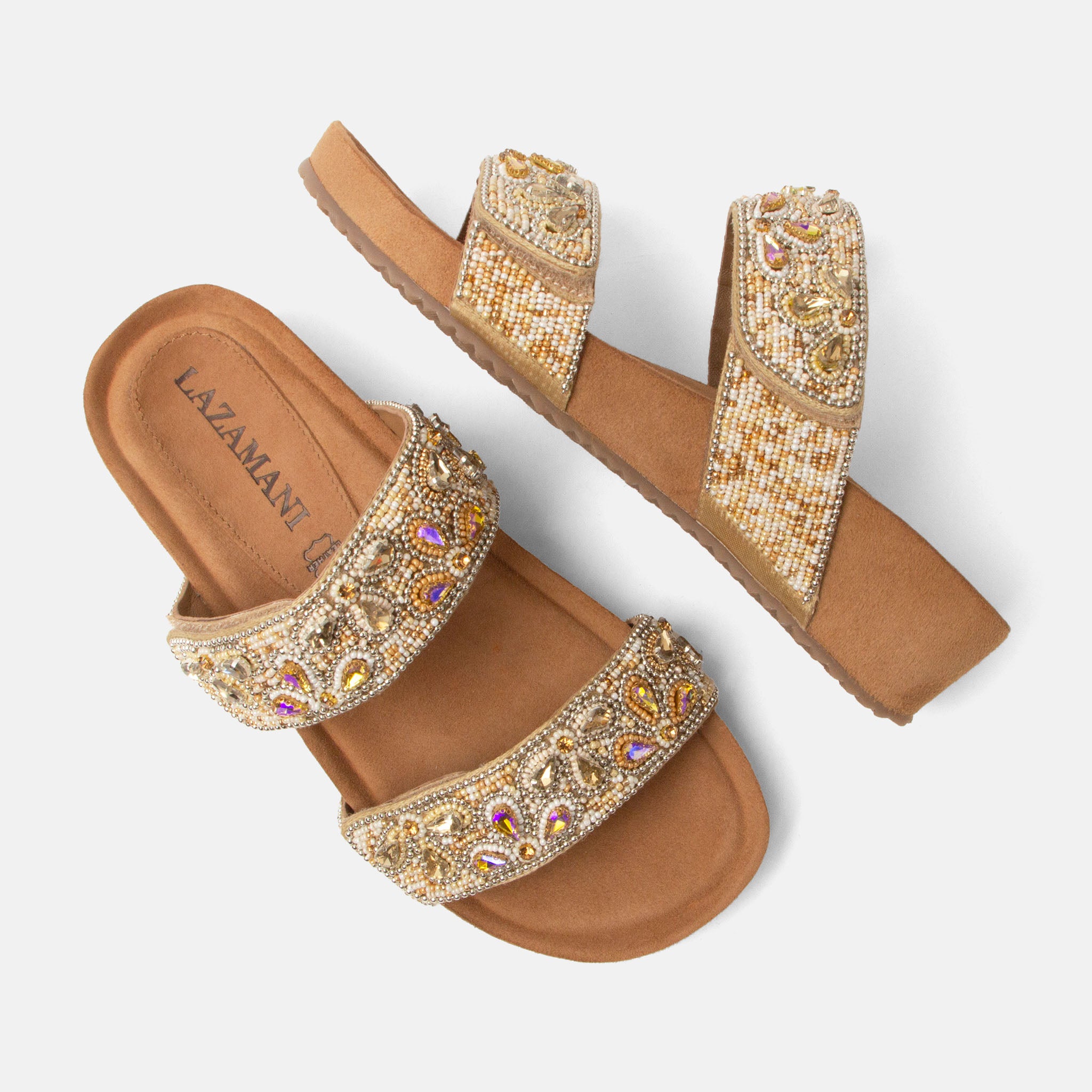 lazamani-bo-damen-pantoletten-beige image 3
