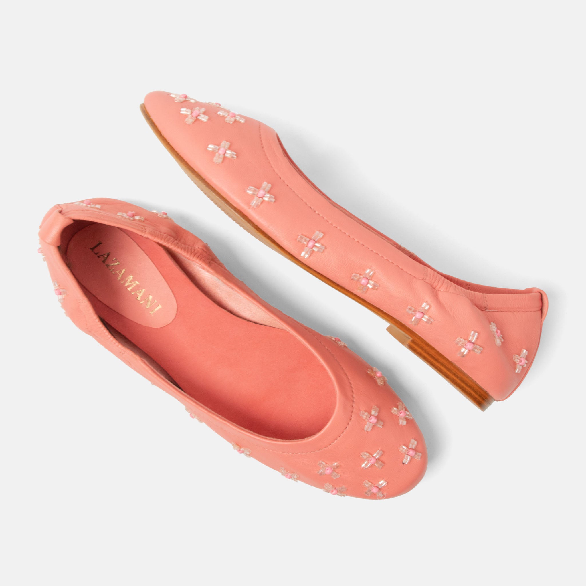 lazamani-gracia-damen-leder-ballerinas-coral image 3