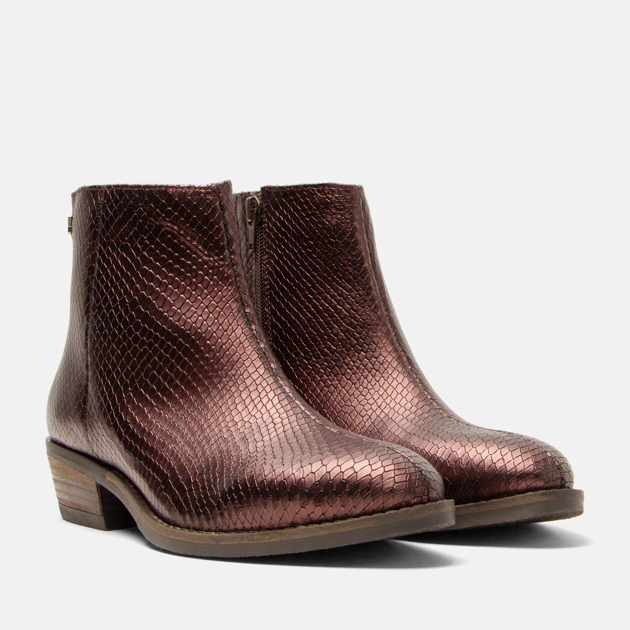 lazamani-beverly-damen-leder-stiefeletten-merlot-blockabsatz image 2
