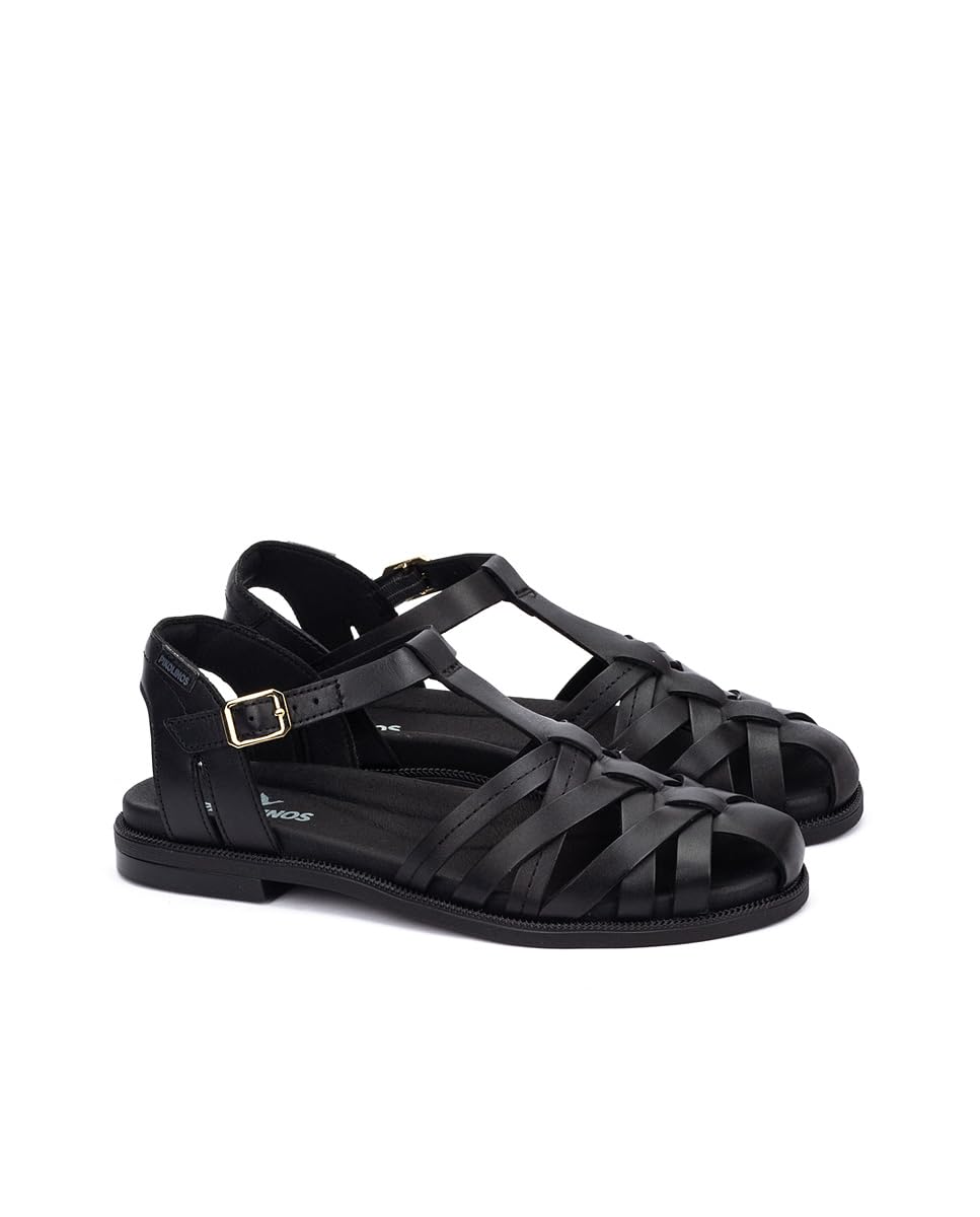 pikolinos-navia-w3e-0637-damen-leder-sandale-schwarz-flach image 2