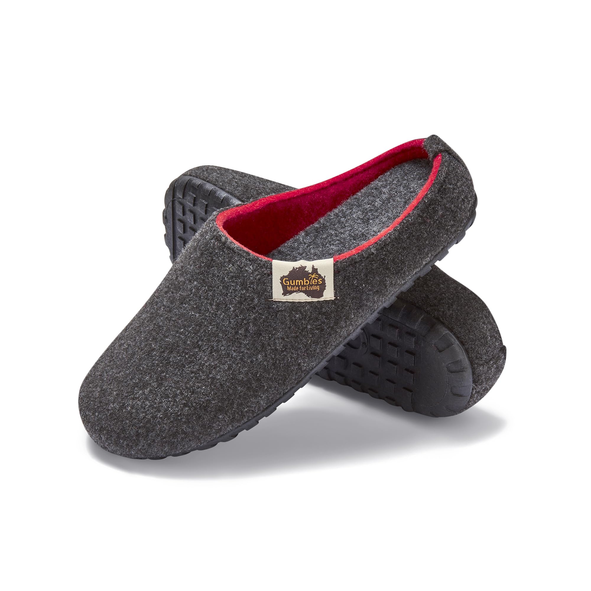 gumbies-hausschuhe-charcoal-red-gr-40-aus-recycling-material image 1