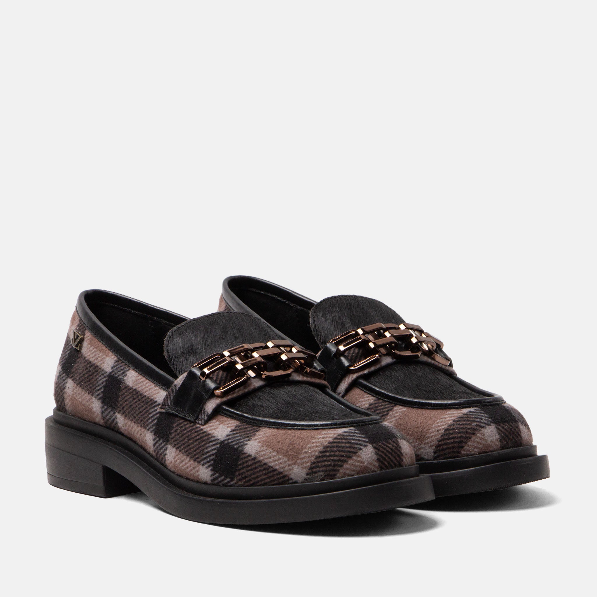 lazamani-oxford-damen-loafer-tartan-black image 2