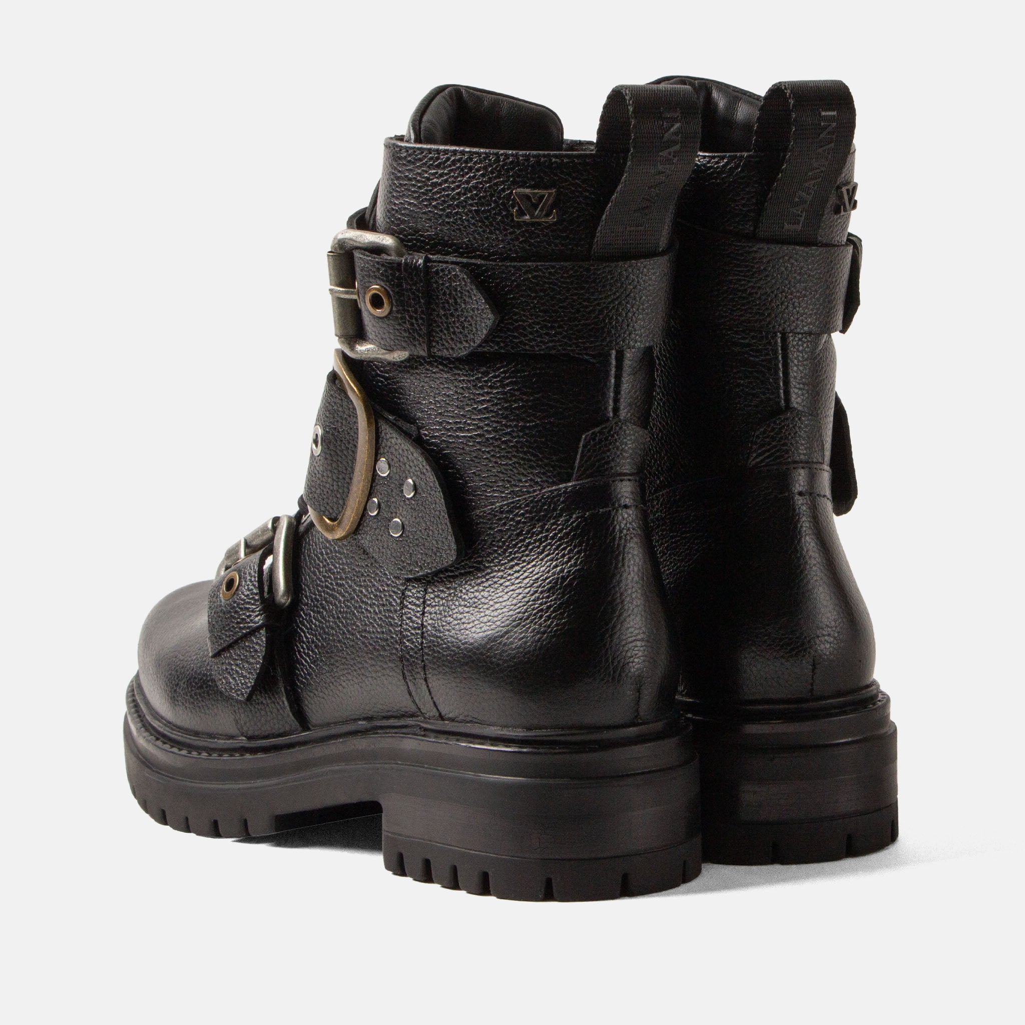 lazamani-abby-damen-leder-biker-boots-black image 4