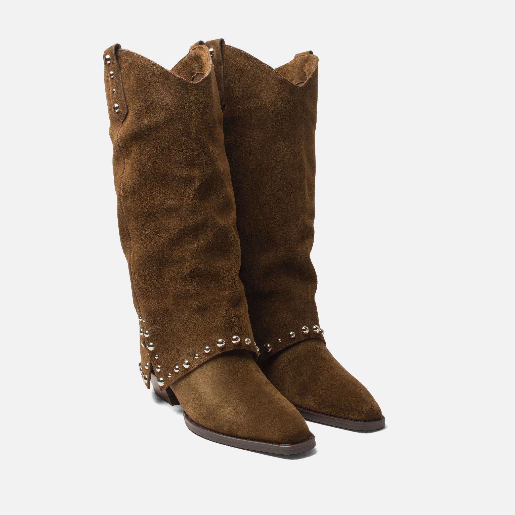 lazamani-jane-damen-wildleder-stiefel-moss-western-blockabsatz image 2