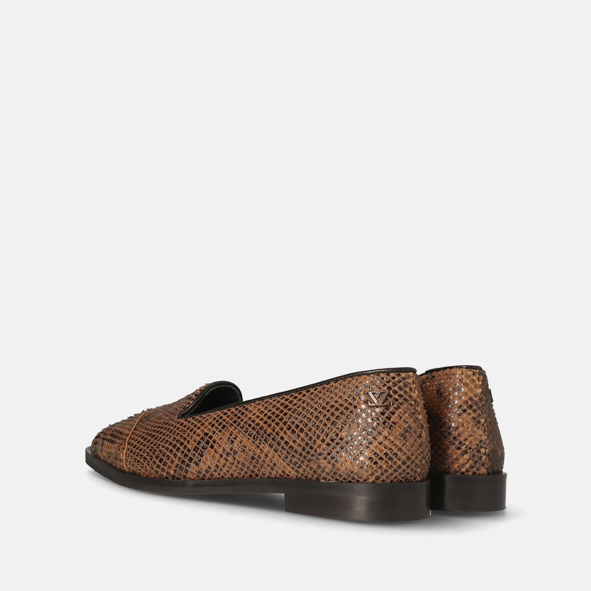 lazamani-flora-damen-leder-loafers-biscuit-snake image 3