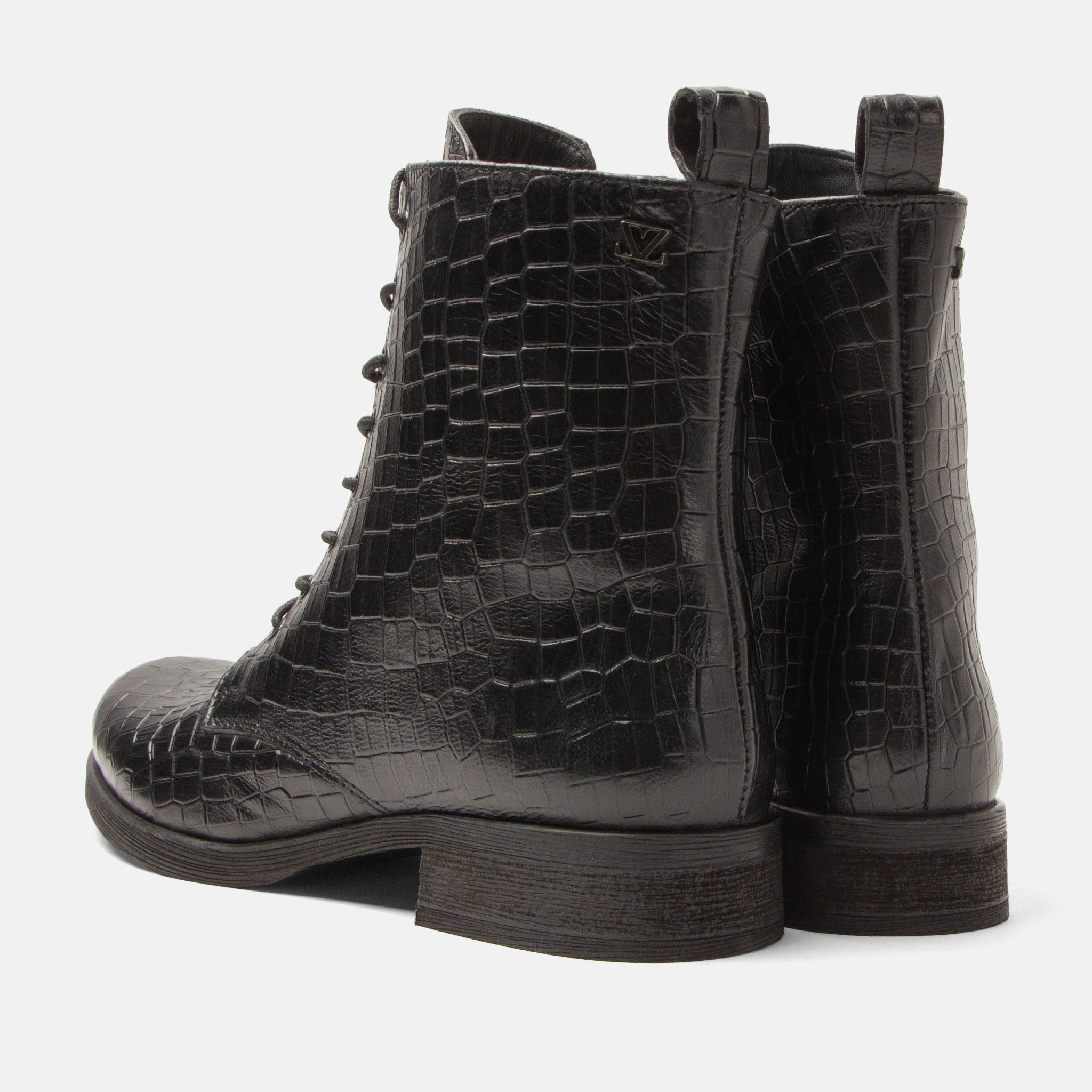 lazamani-nella-damen-leder-schn-rboots-black image 3