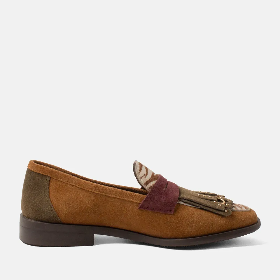 lazamani-lola-damen-wildleder-loafer-tan image 1