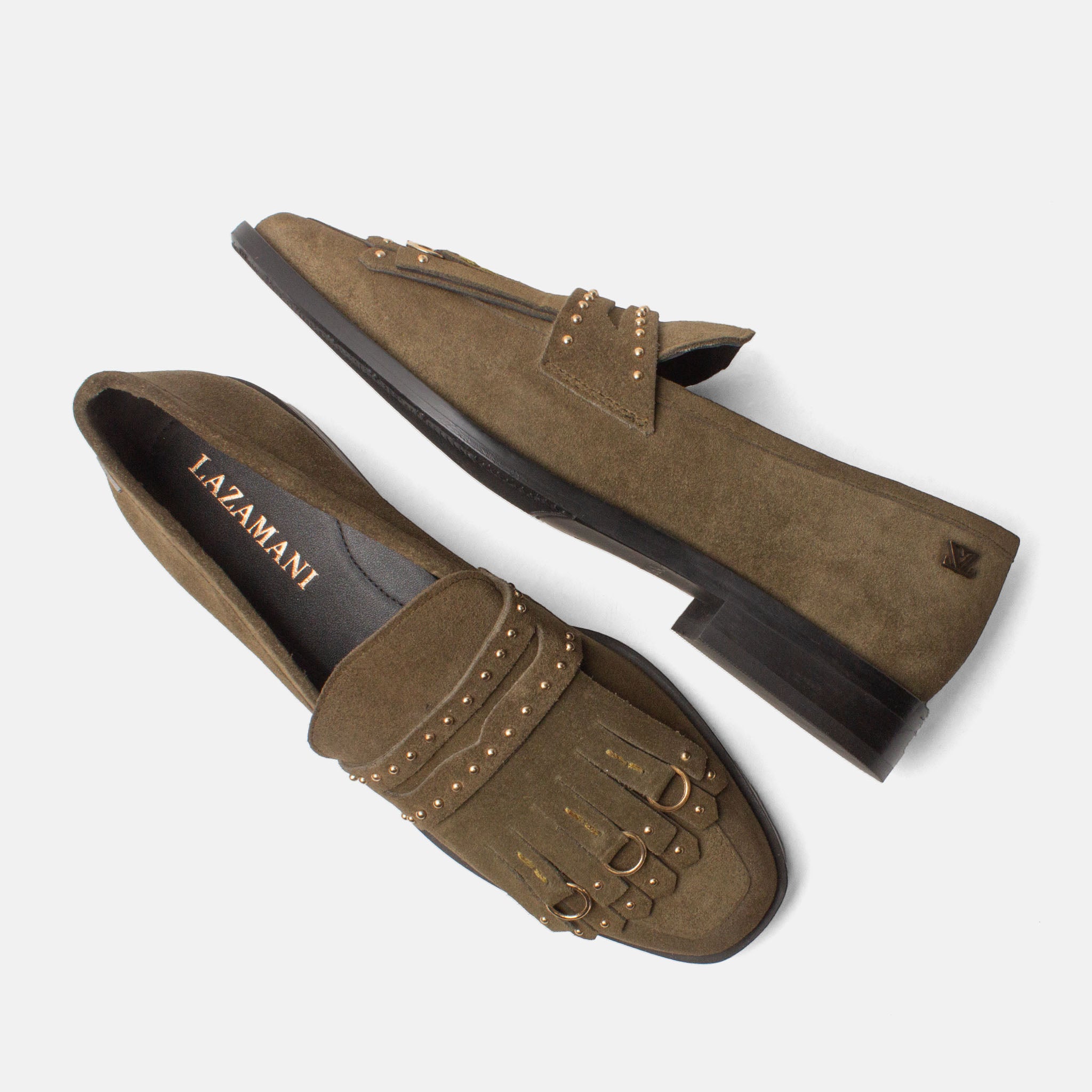 lazamani-suus-damen-wildleder-loafer-khaki image 4