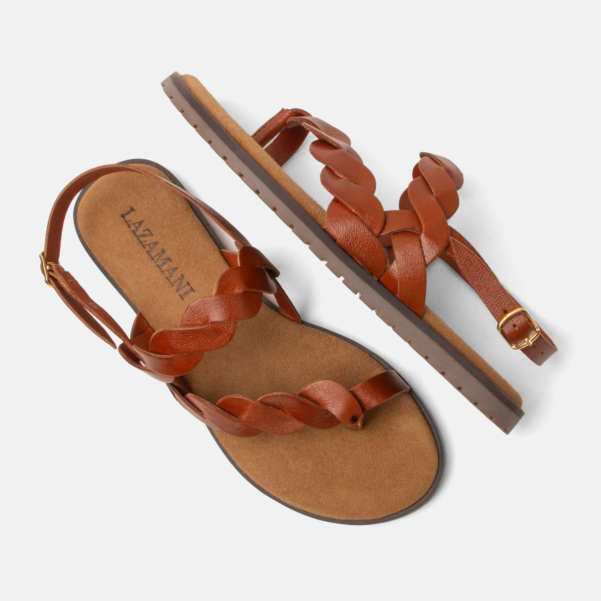 lazamani-jona-damen-leder-sandalen-tan image 4