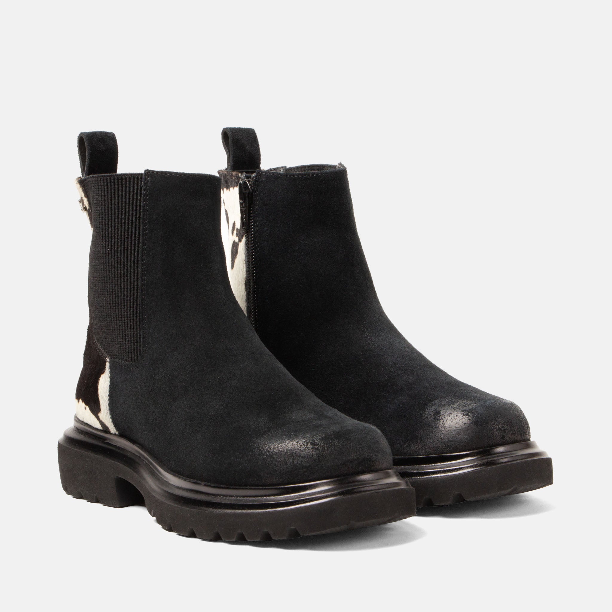 lazamani-haidy-damen-wildleder-boots-black-white image 2