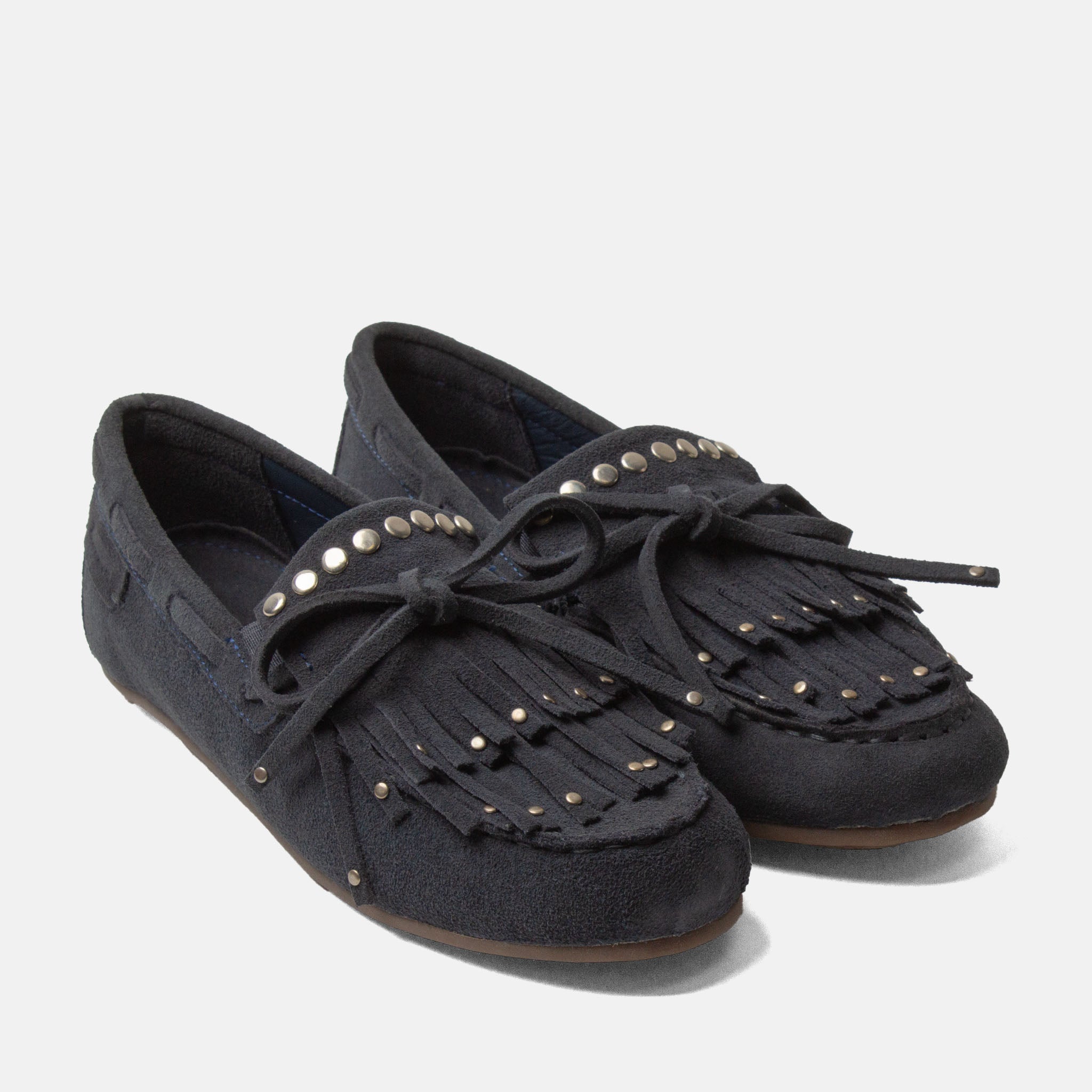 lazamani-belle-damen-wildleder-mokassins-navy image 2