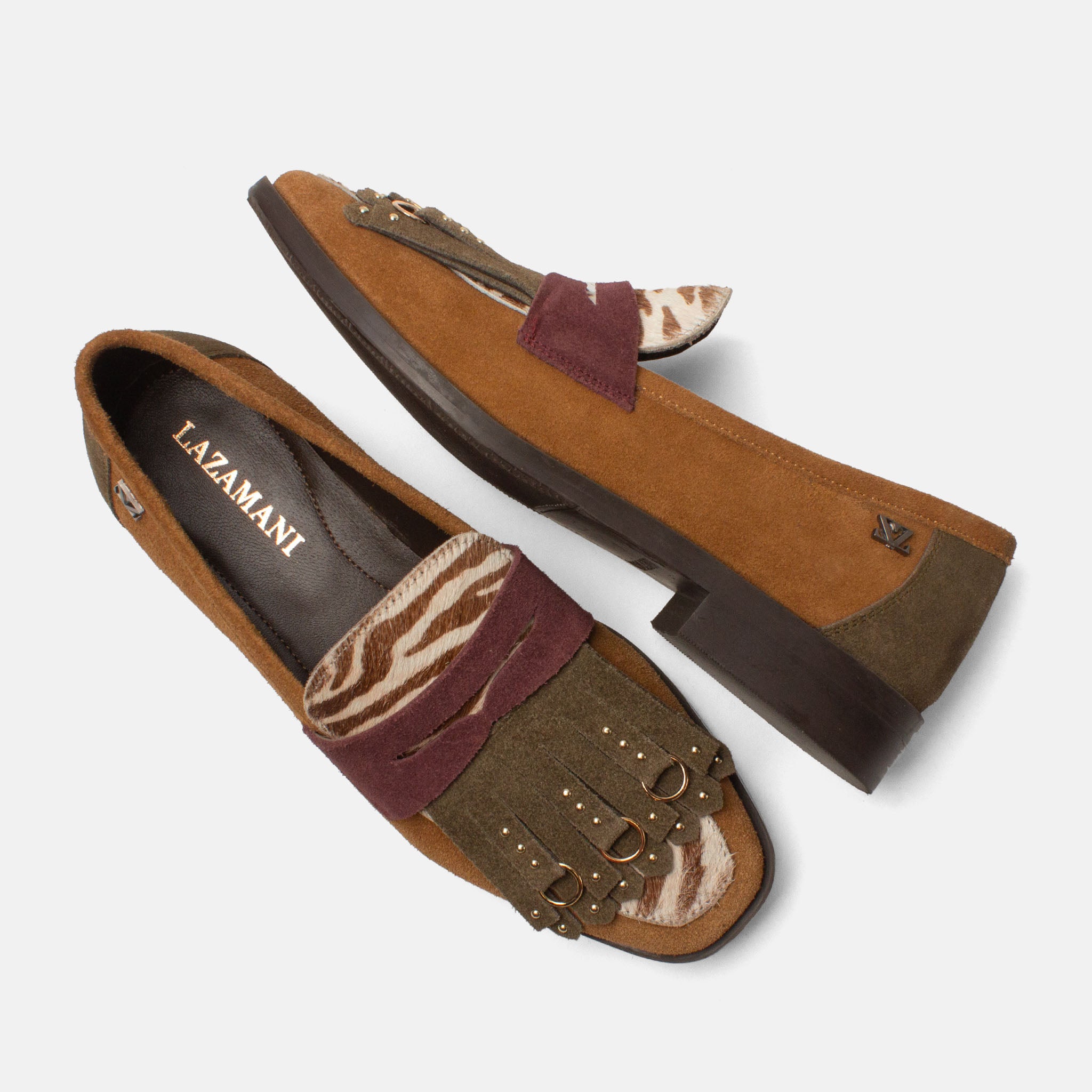 lazamani-lola-damen-wildleder-loafer-tan image 4