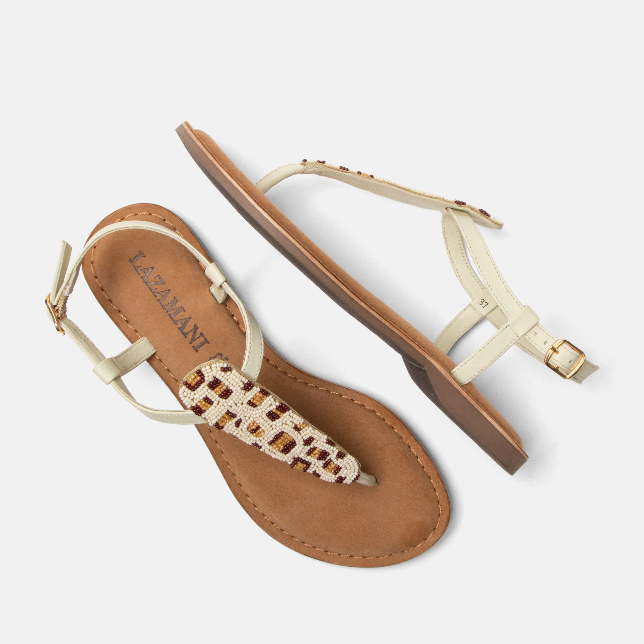 lazamani-suvi-damen-leder-sandalen-offwhite-mit-perlen image 4