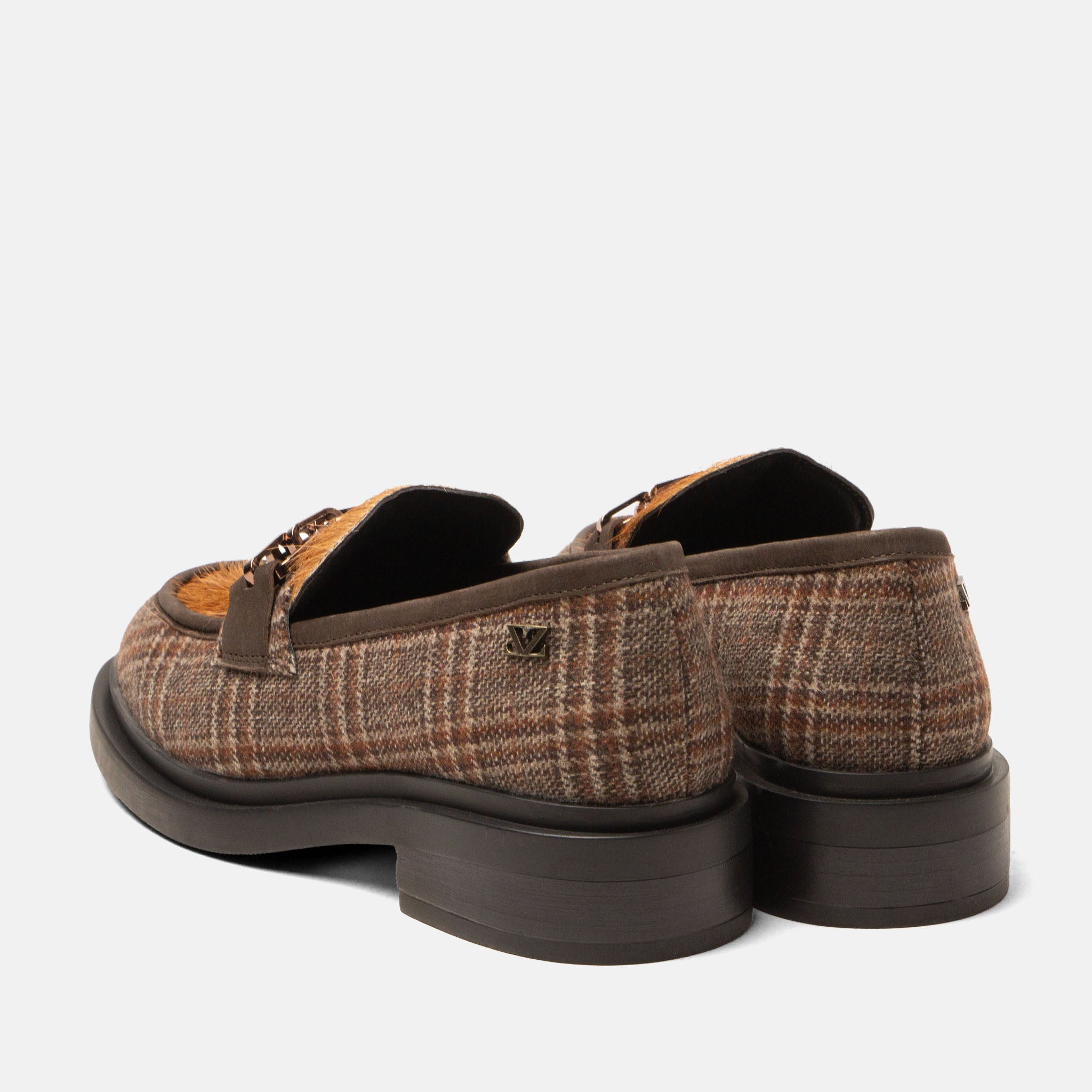 lazamani-oxford-damen-loafer-tartan-cognac image 3