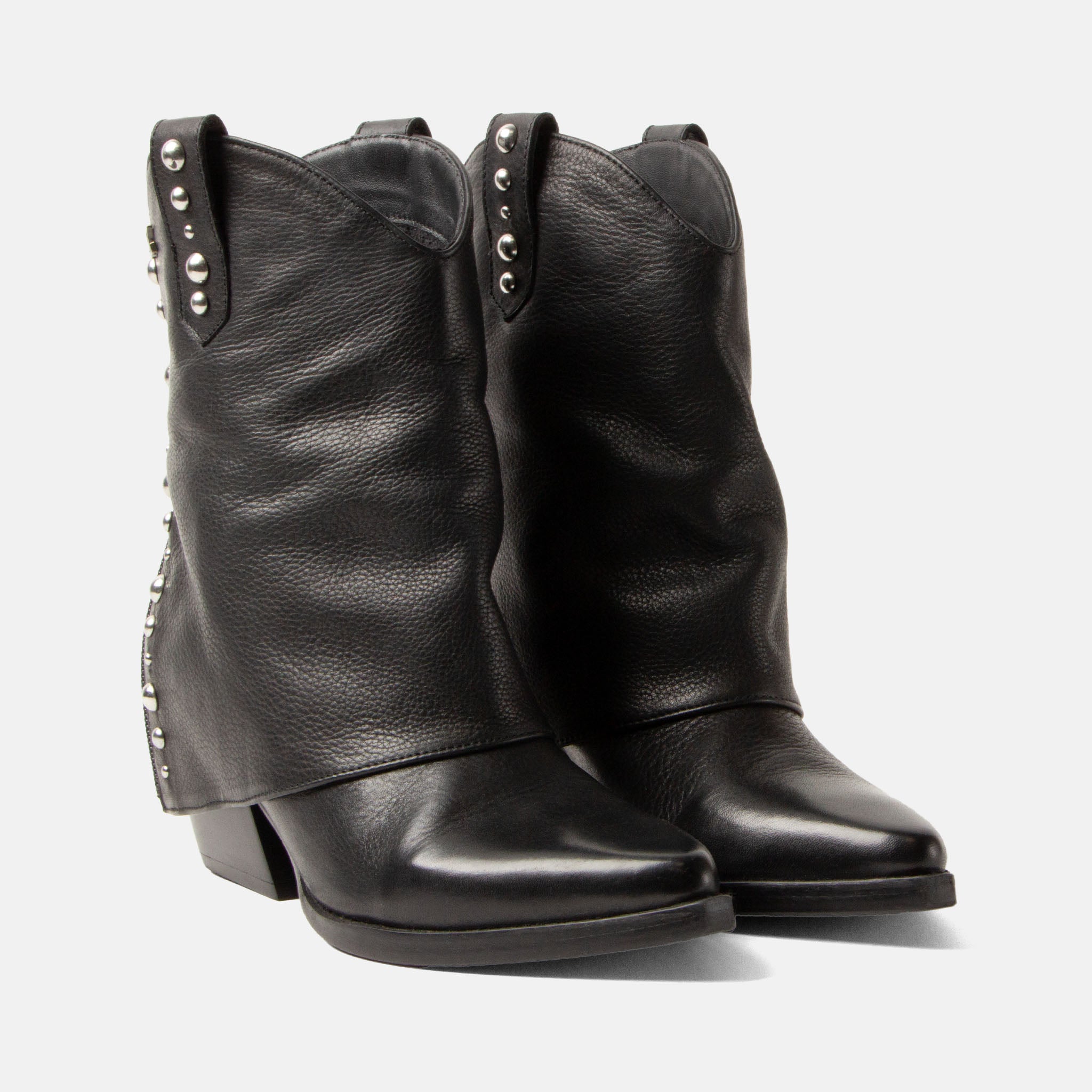 lazamani-yara-damen-leder-stiefeletten-black-nieten image 3