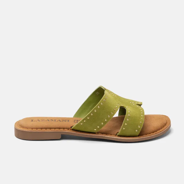 lazamani-lina-damen-wildleder-pantoletten-green image 1