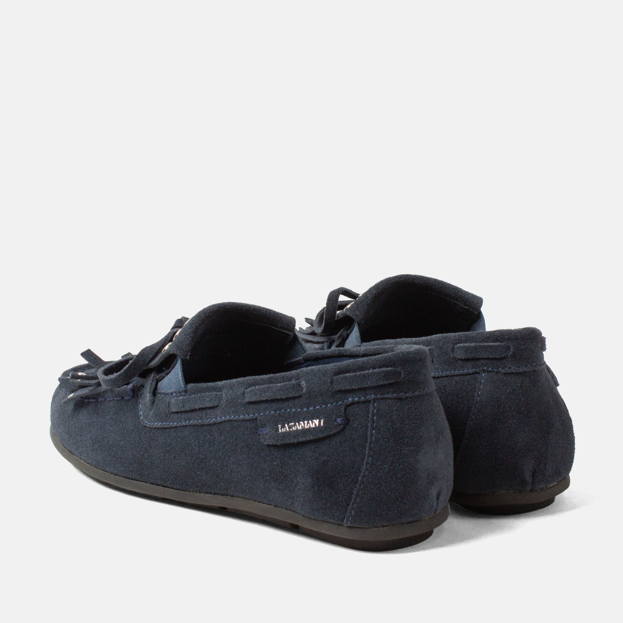 lazamani-belle-damen-wildleder-mokassins-navy image 3