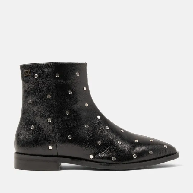lazamani-dana-damen-leder-stiefeletten-black-nieten-blockabsatz image 1