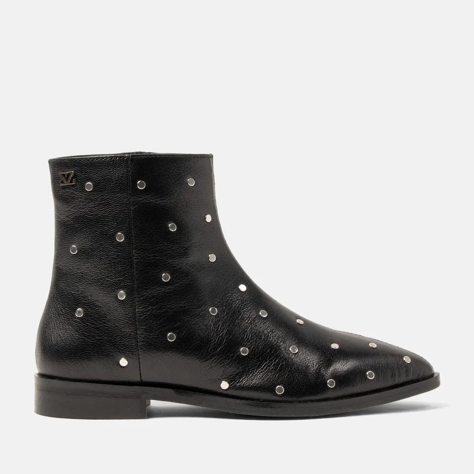 lazamani-dana-damen-leder-stiefeletten-black-nieten-blockabsatz image 1