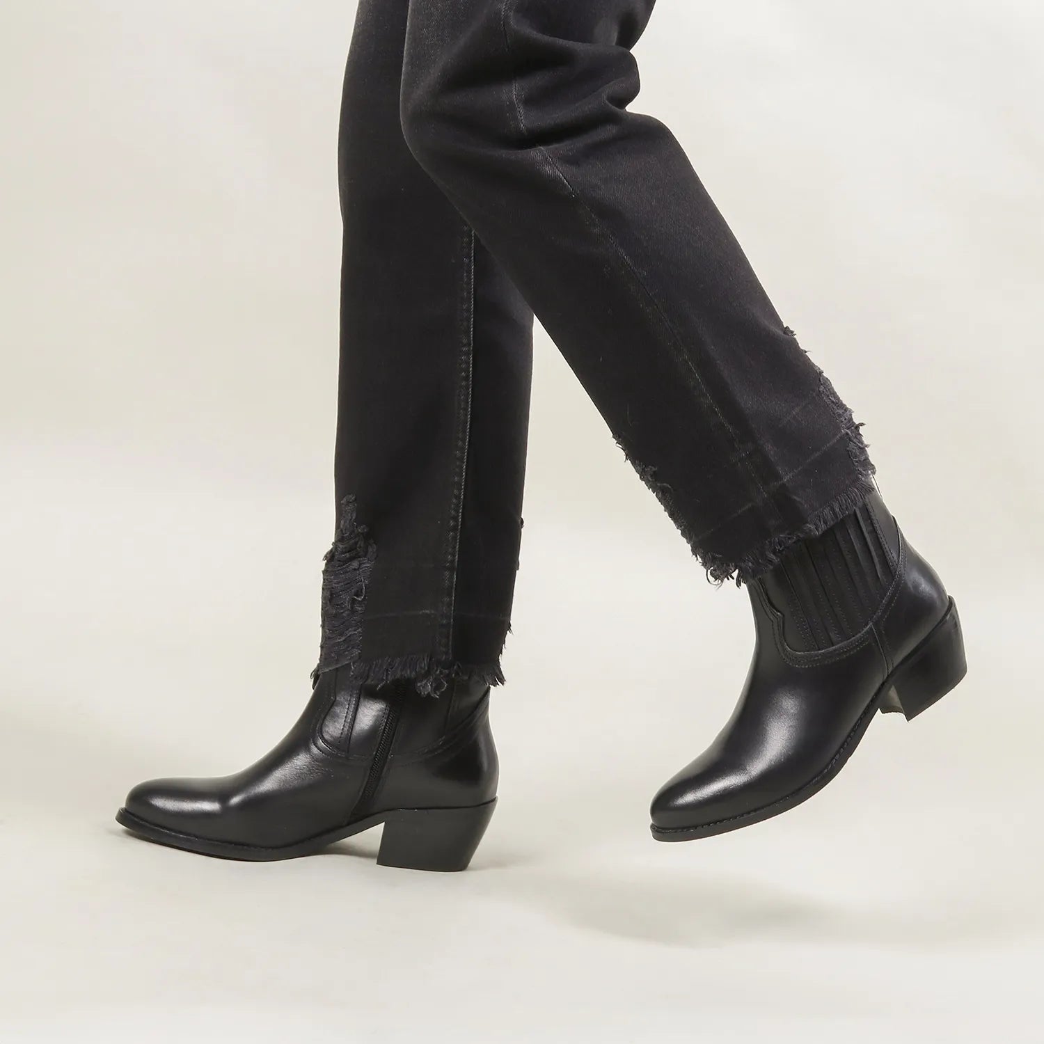 lazamani-an-damen-leder-stiefeletten-black image 2