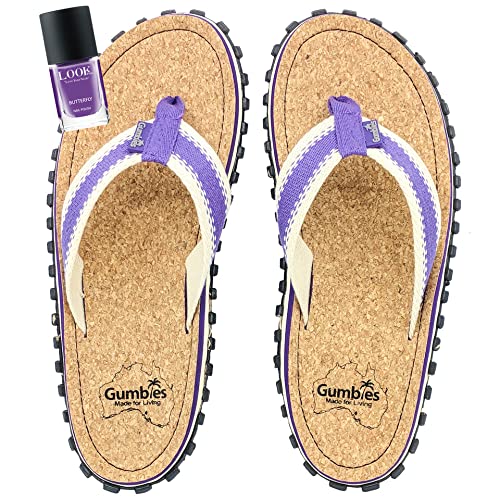 gumbies-corker-zehentrenner-damen-purple-mit-nagellack-butterfly image 7
