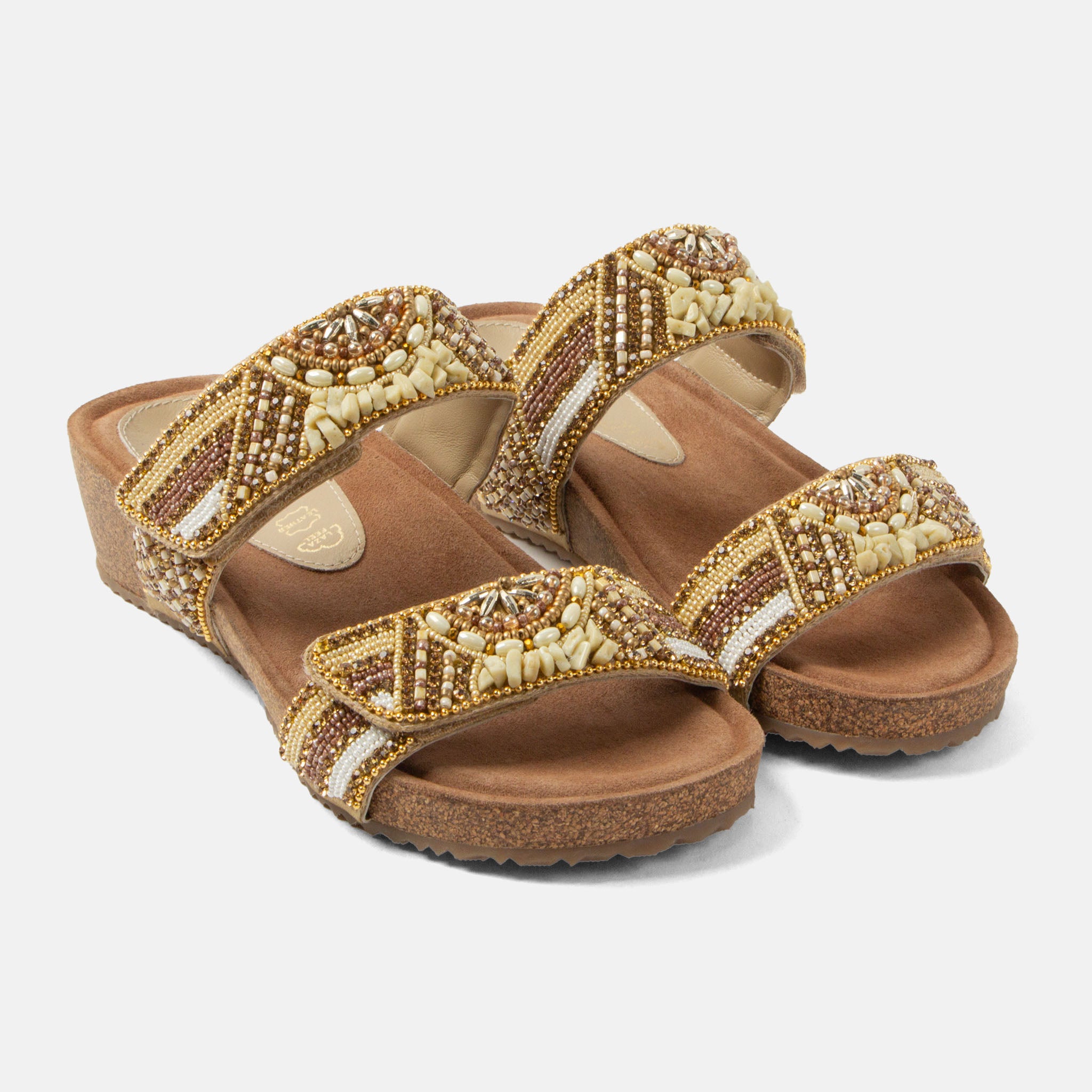 lazamani-sol-damen-leder-pantoletten-beige image 2