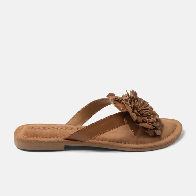 lazamani-kira-damen-leder-zehentrenner-tan image 1