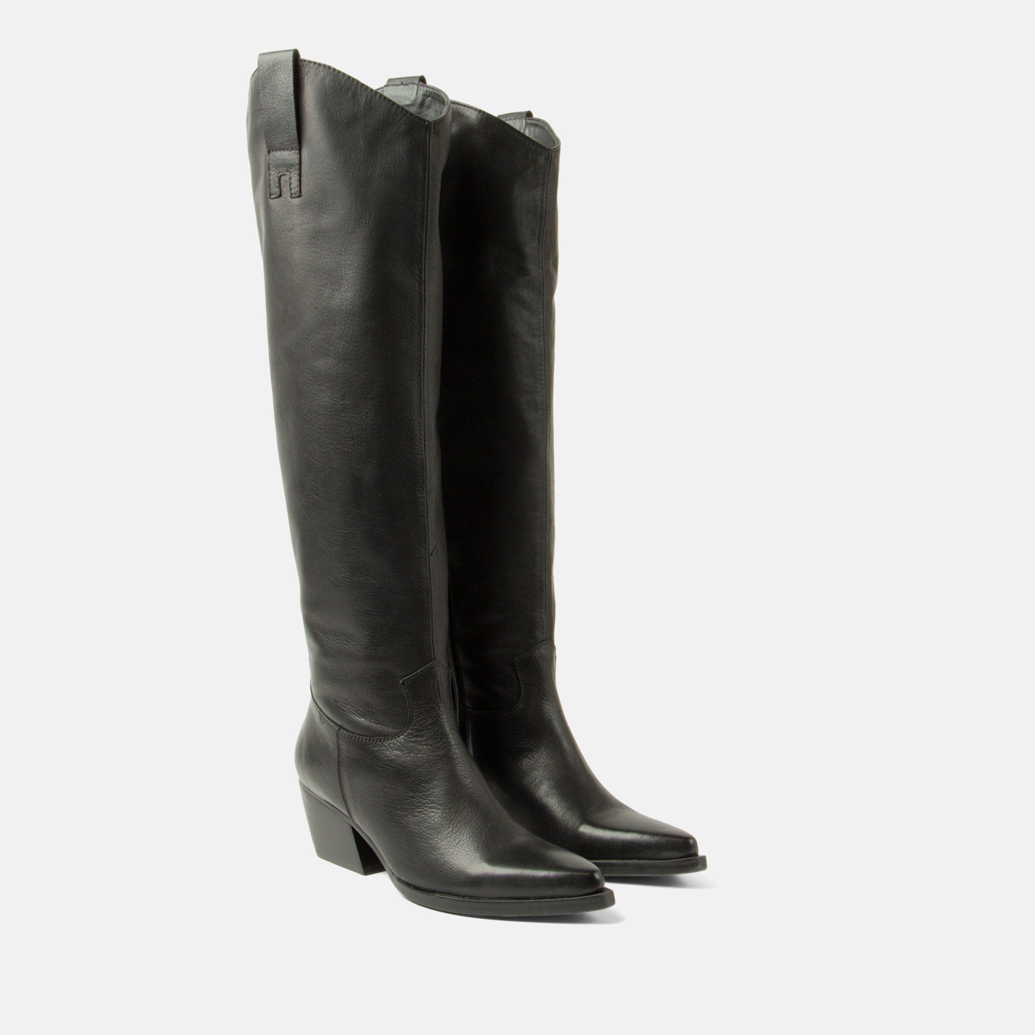 lazamani-adaline-damen-leder-stiefel-black-mit-blockabsatz image 3