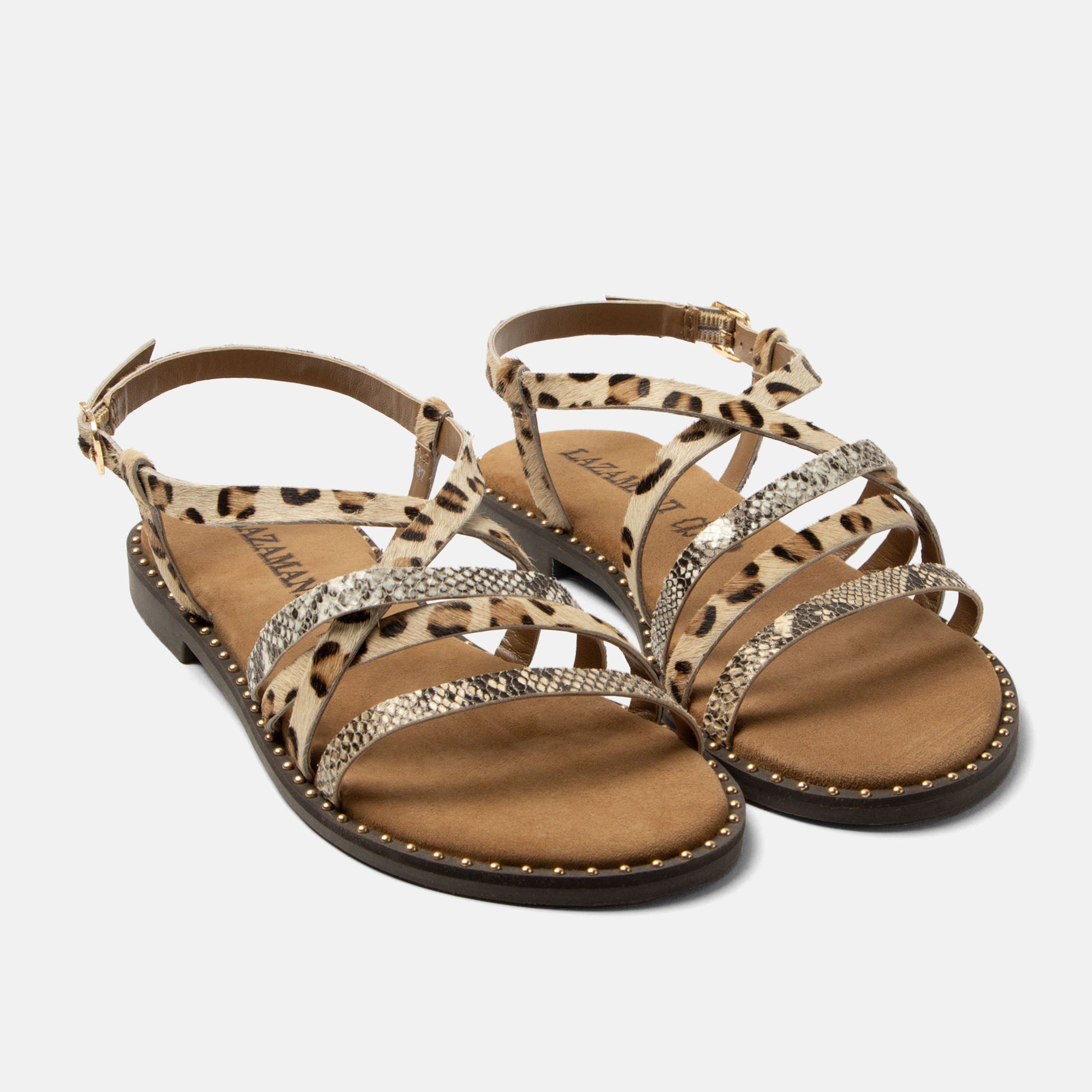 lazamani-yuna-damen-sandalen-beige-animal-print-mit-schnalle image 2