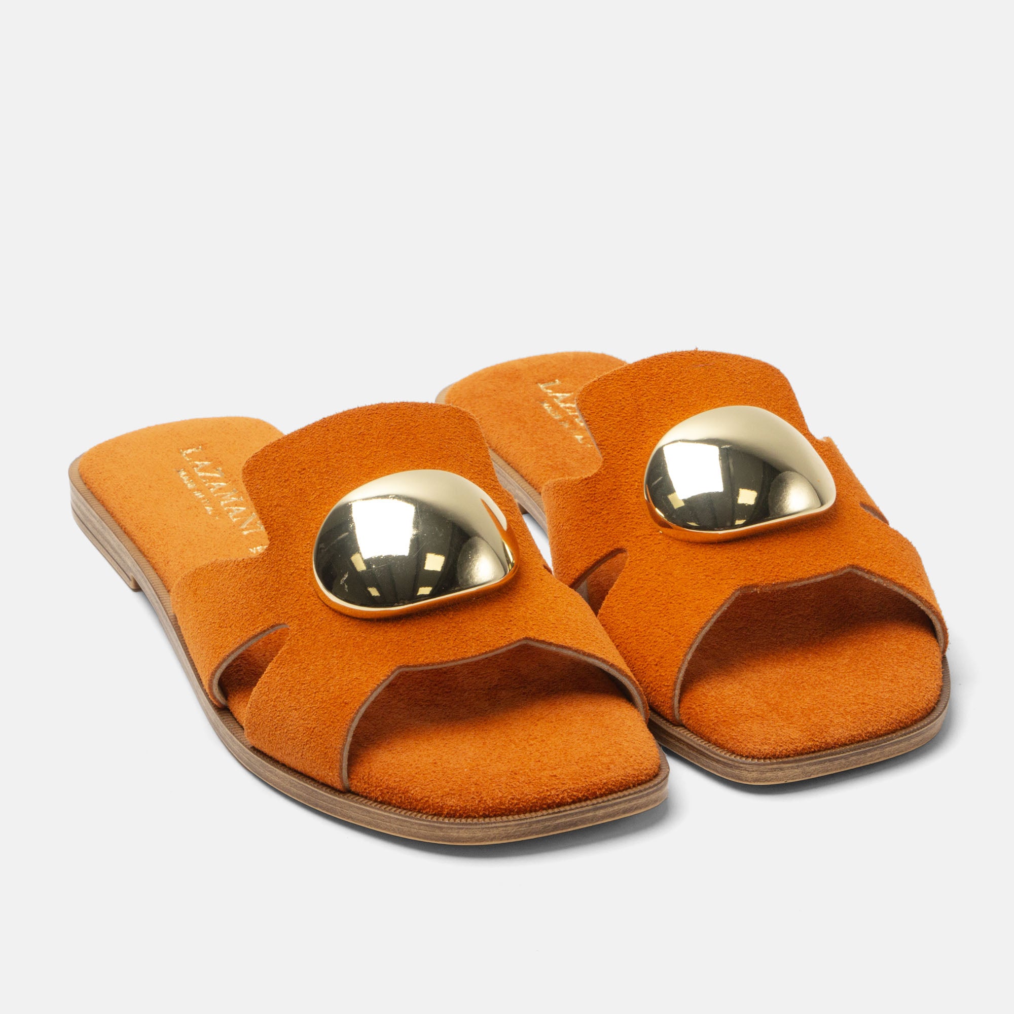 lazamani-zola-damen-wildleder-pantoletten-orange image 3