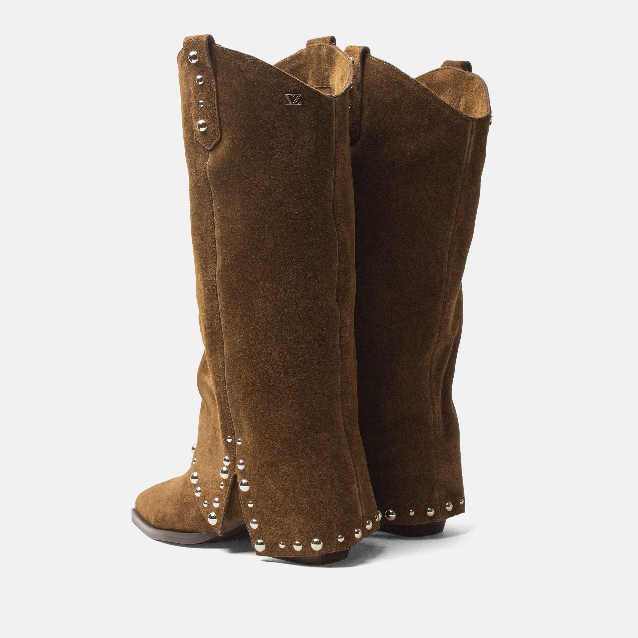 lazamani-jane-damen-wildleder-stiefel-moss-western-blockabsatz image 3