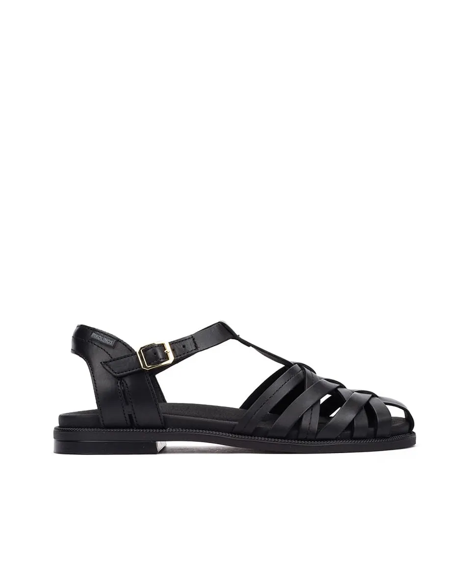 pikolinos-navia-w3e-0637-damen-leder-sandale-schwarz-flach image 1