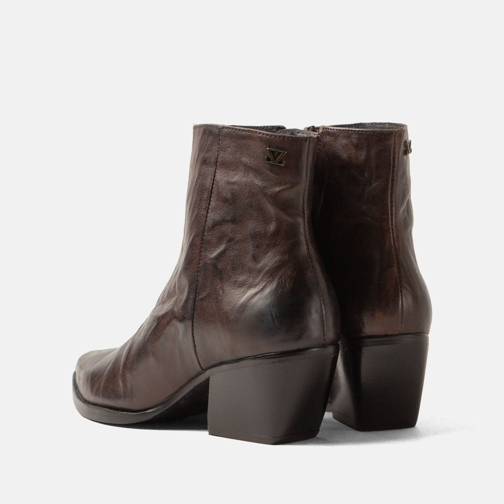 lazamani-river-damen-leder-stiefeletten-braun-blockabsatz image 4