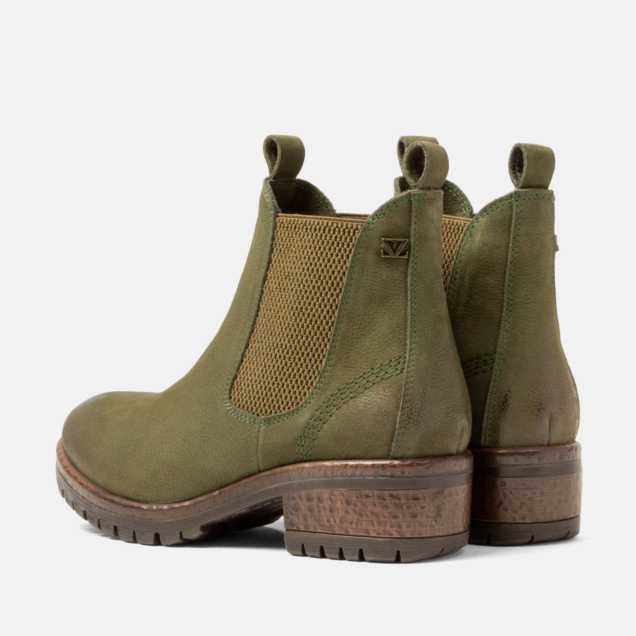 lazamani-lia-damen-leder-chelsea-boots-green image 3