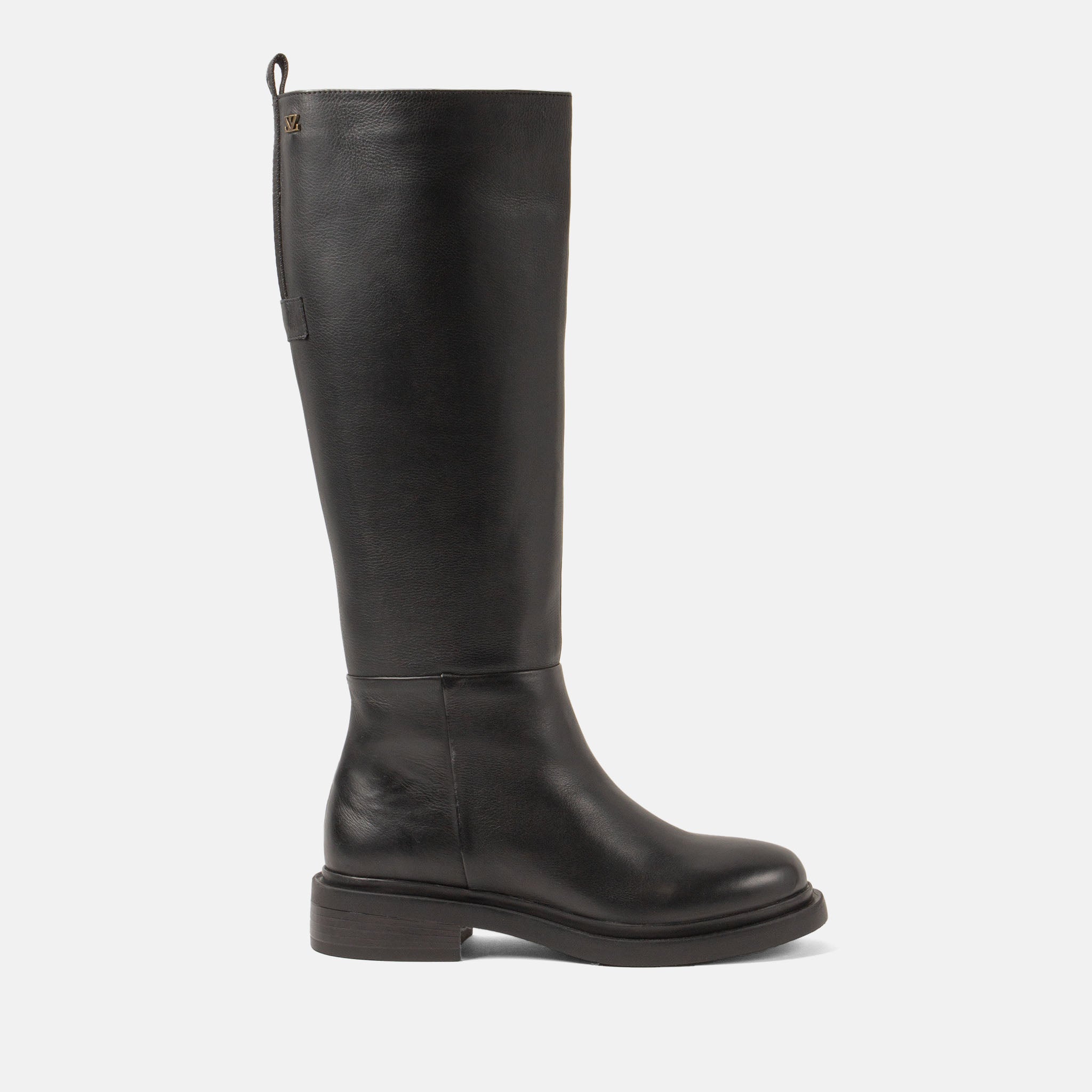 lazamani-uma-damen-leder-stiefel-schwarz-blockabsatz-mit-rei-verschluss image 1