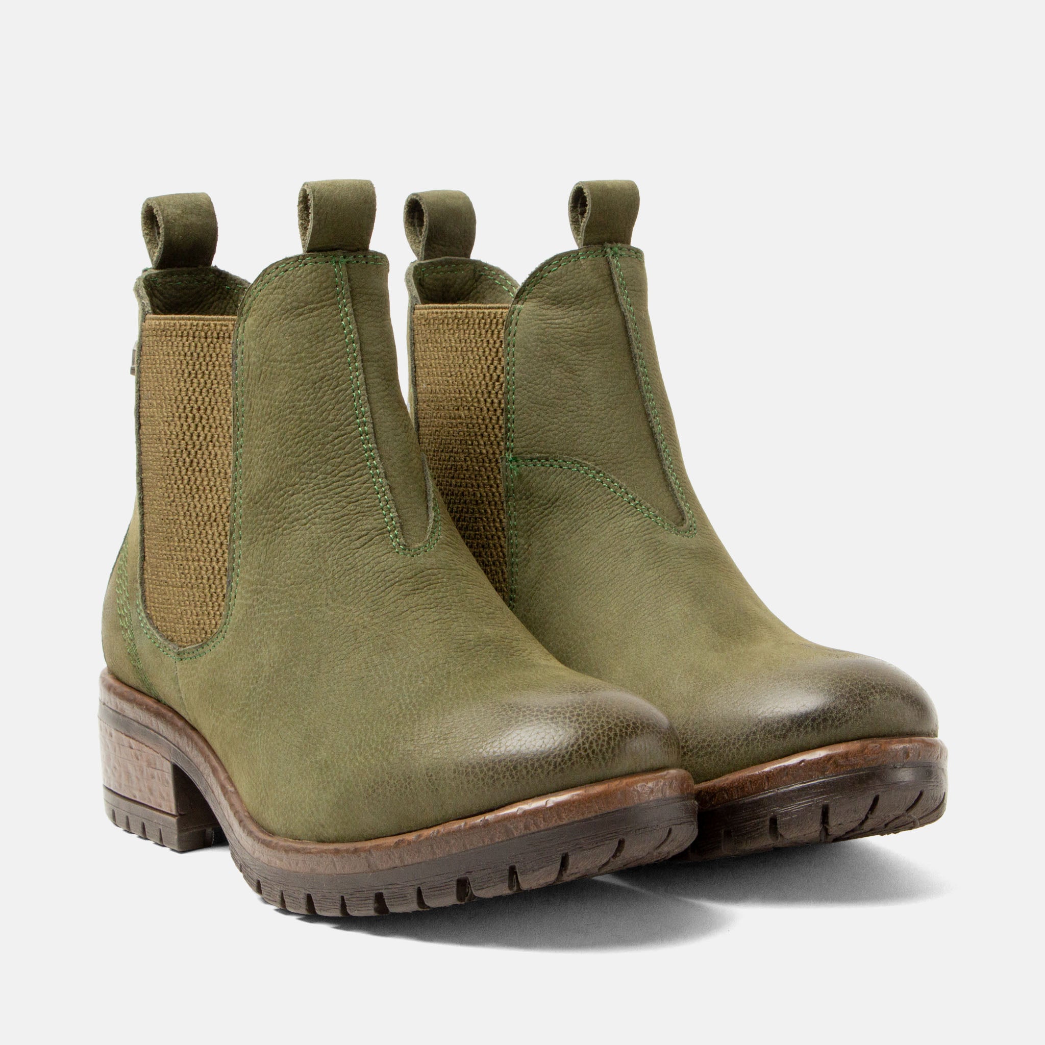 lazamani-lia-damen-leder-chelsea-boots-green image 2