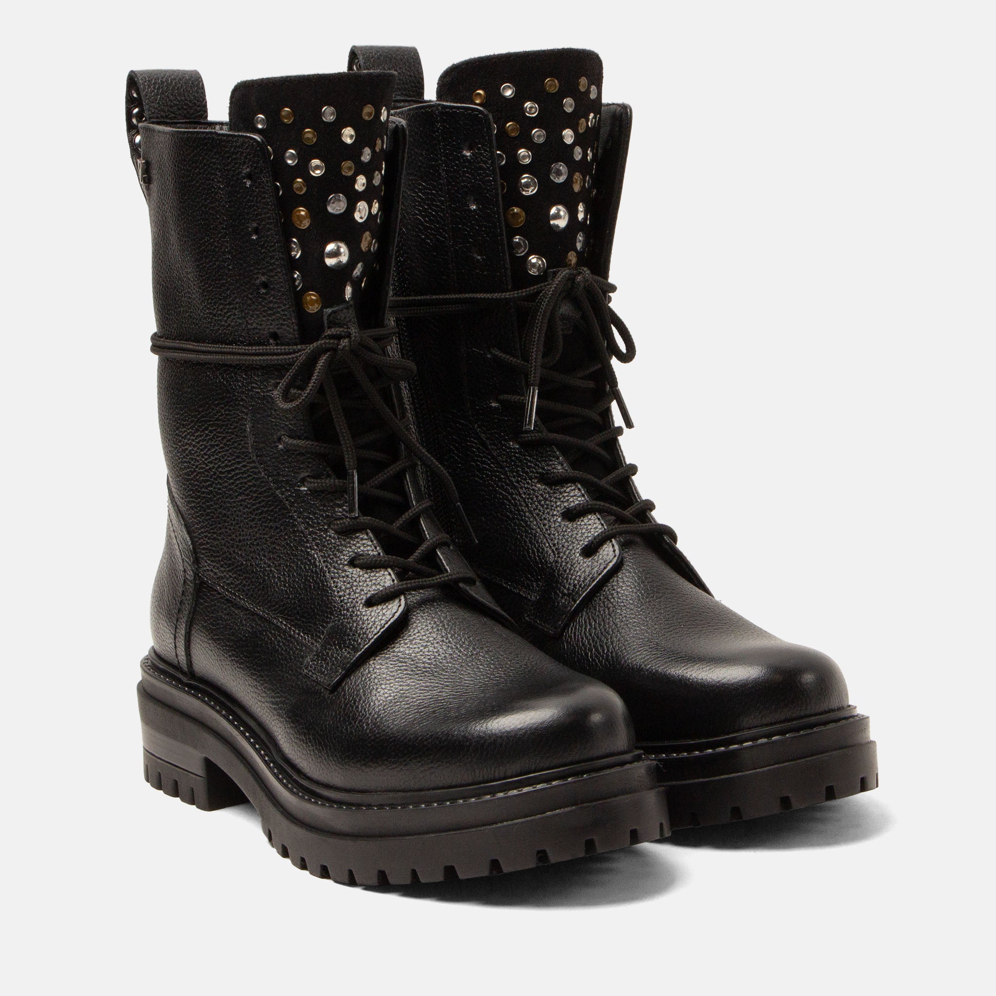 lazamani-jessie-damen-leder-schn-rboots-black image 2