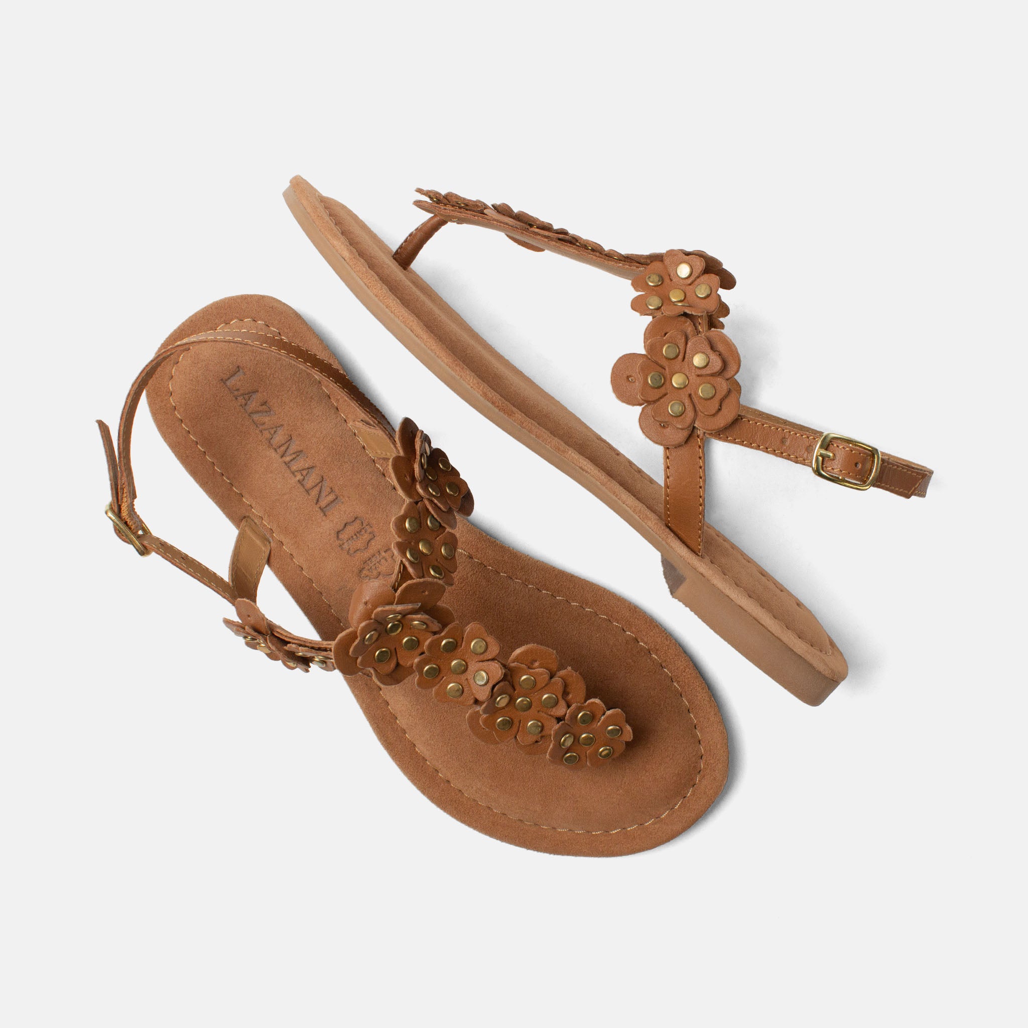 lazamani-pippa-damen-leder-sandalen-tan image 4